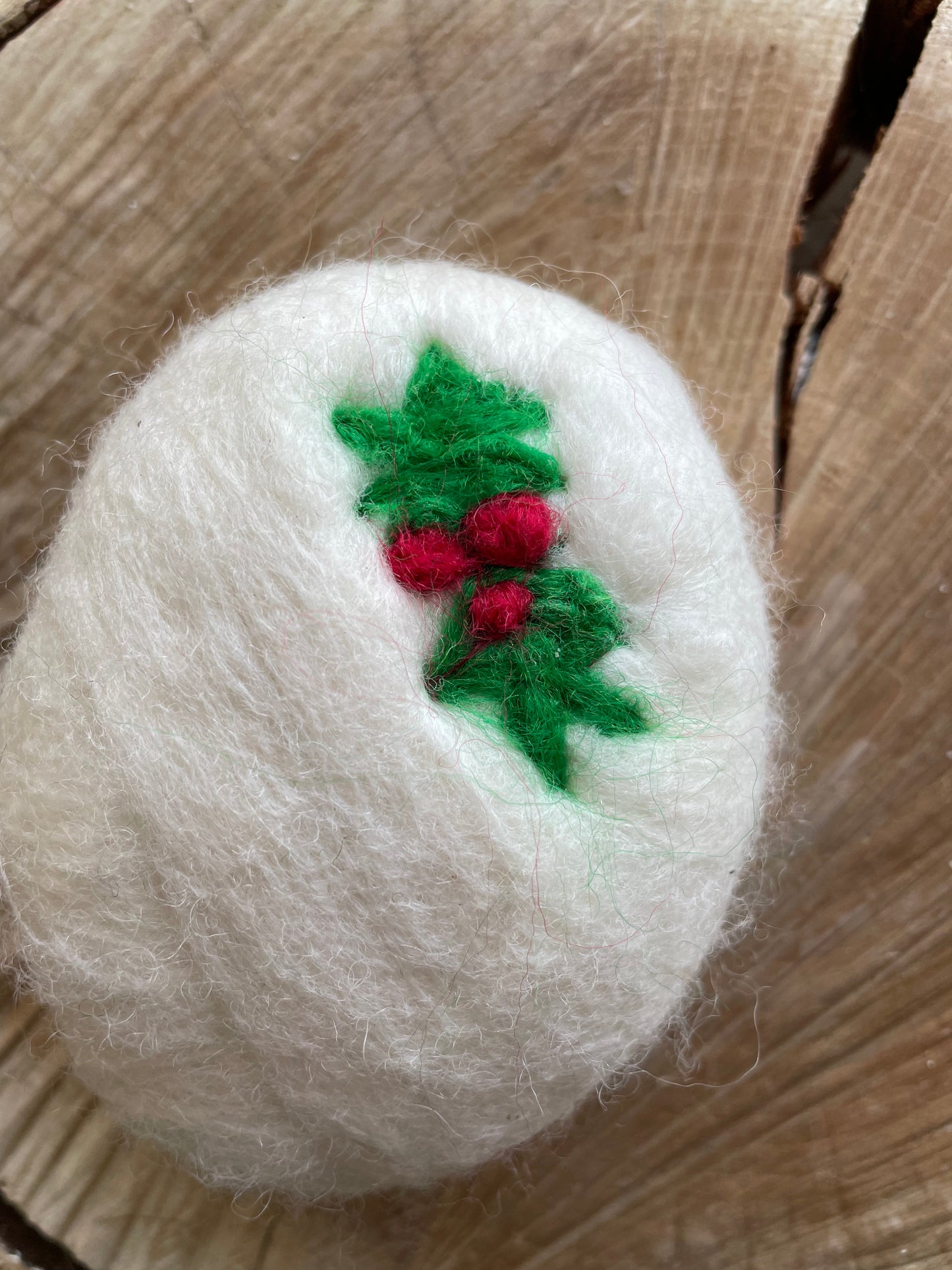 Felted Christmas soap