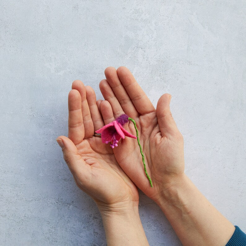 Felt fuchsia flower