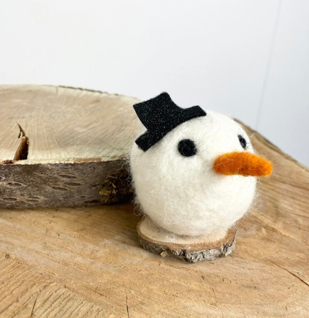 Felted snowman bauble