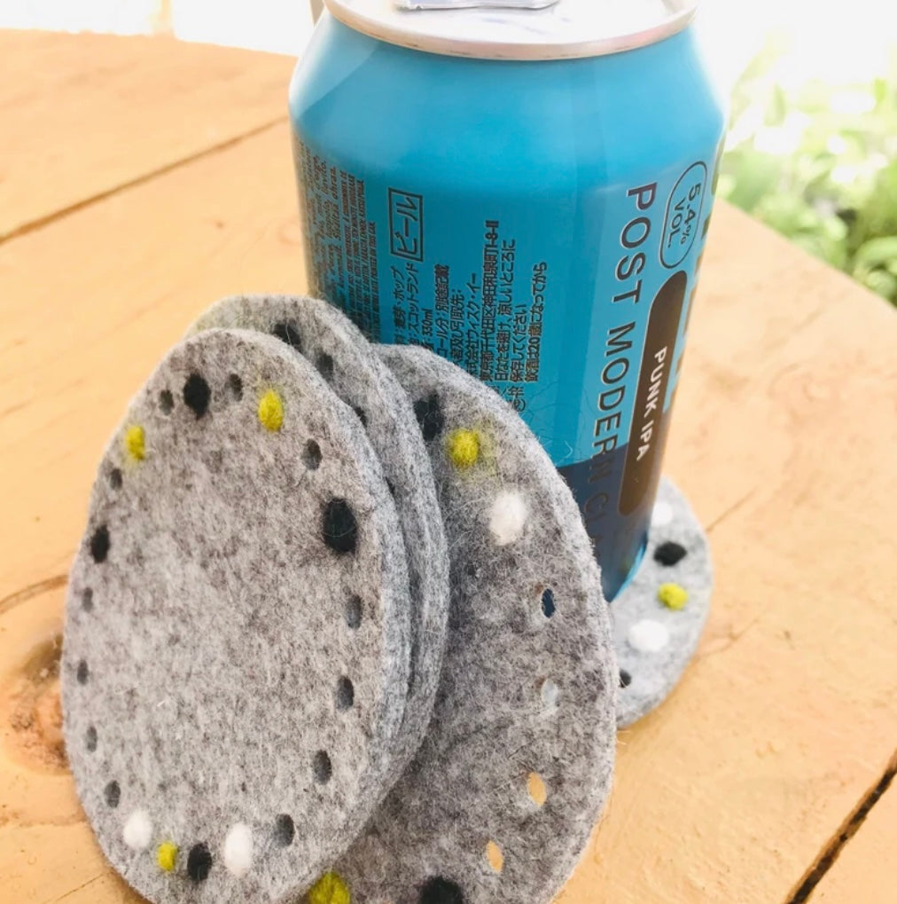 Felted beer coasters