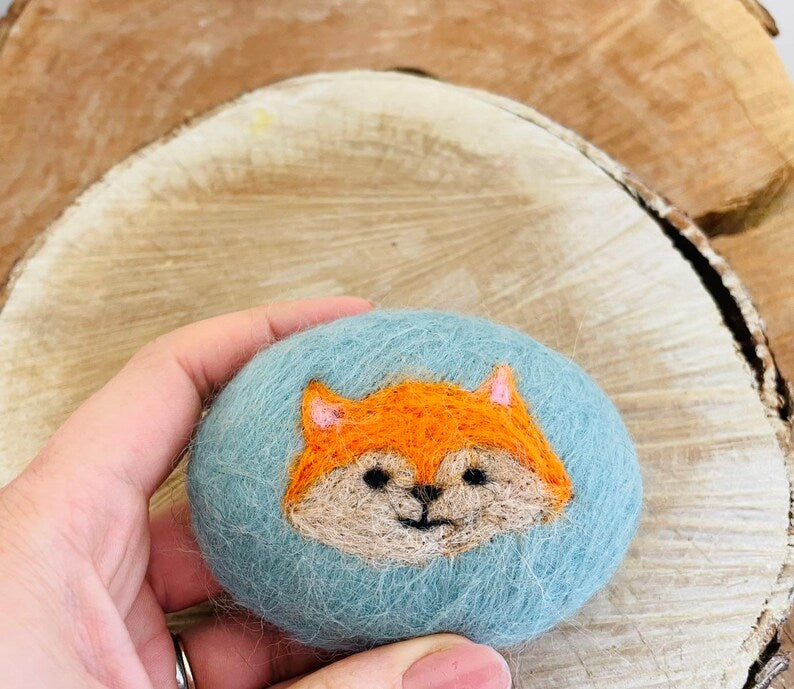 Felted fox soap