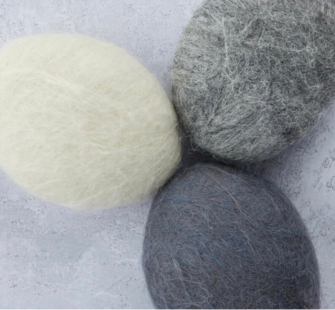 Felted pebble grey soaps