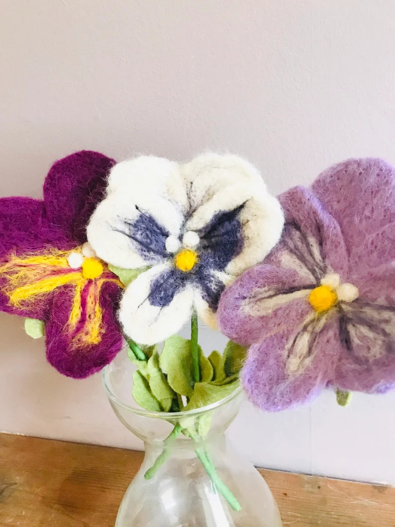 Felted Pansies