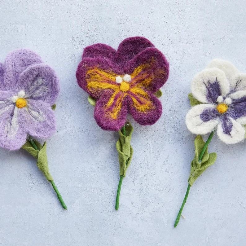 Felted Pansies