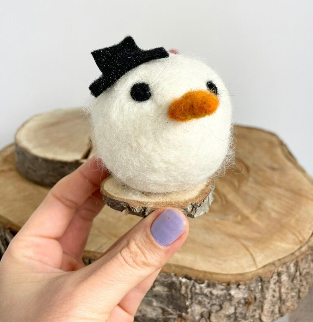 Felted snowman bauble