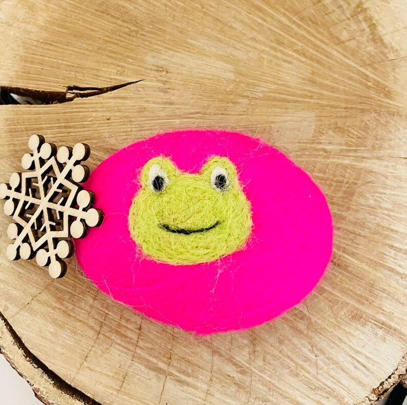 Felted frog soap