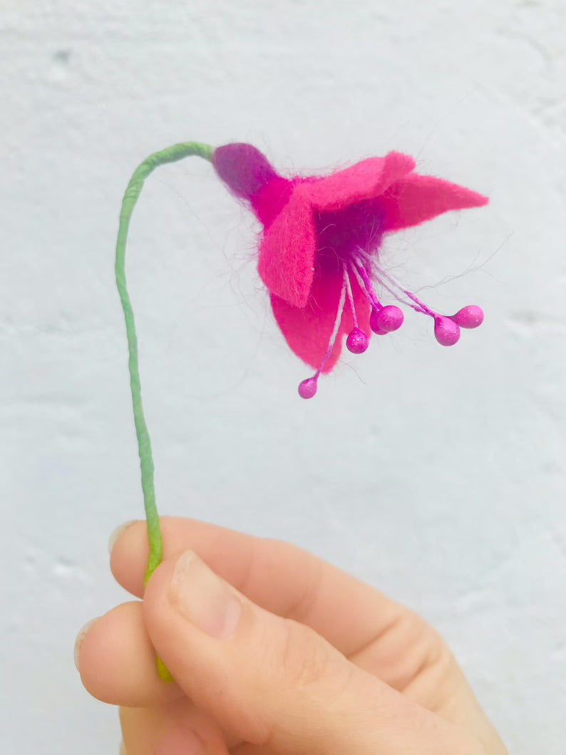 Felt fuchsia flower