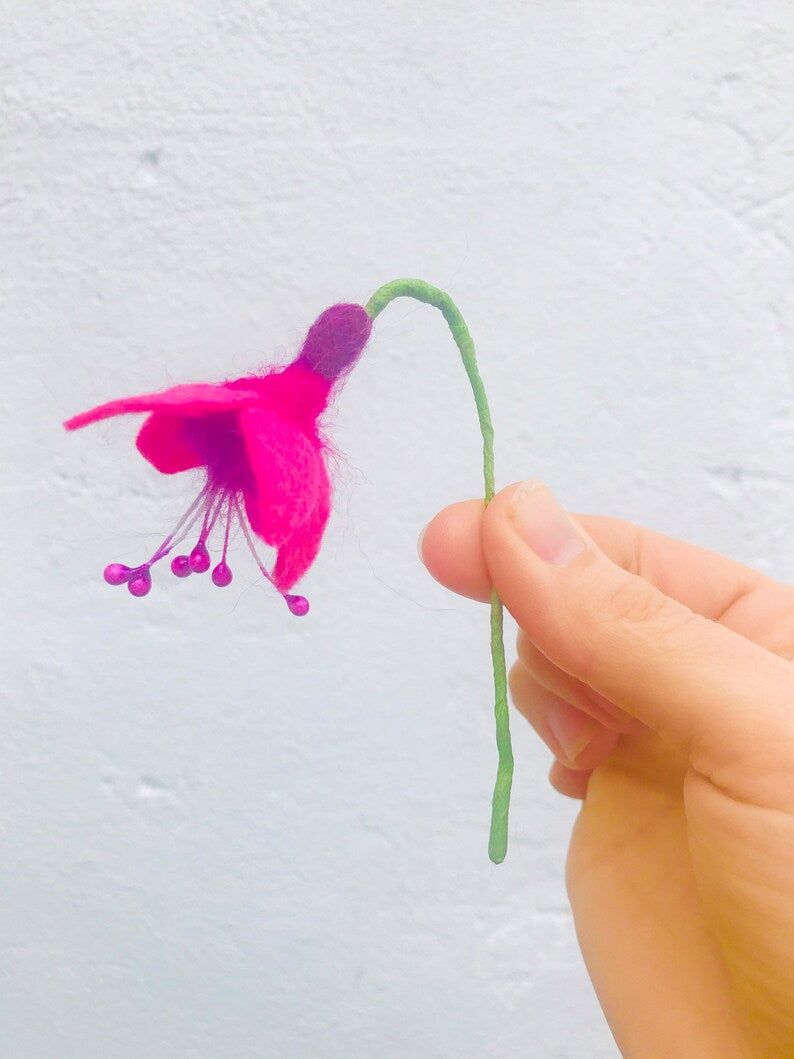 Felt fuchsia flower
