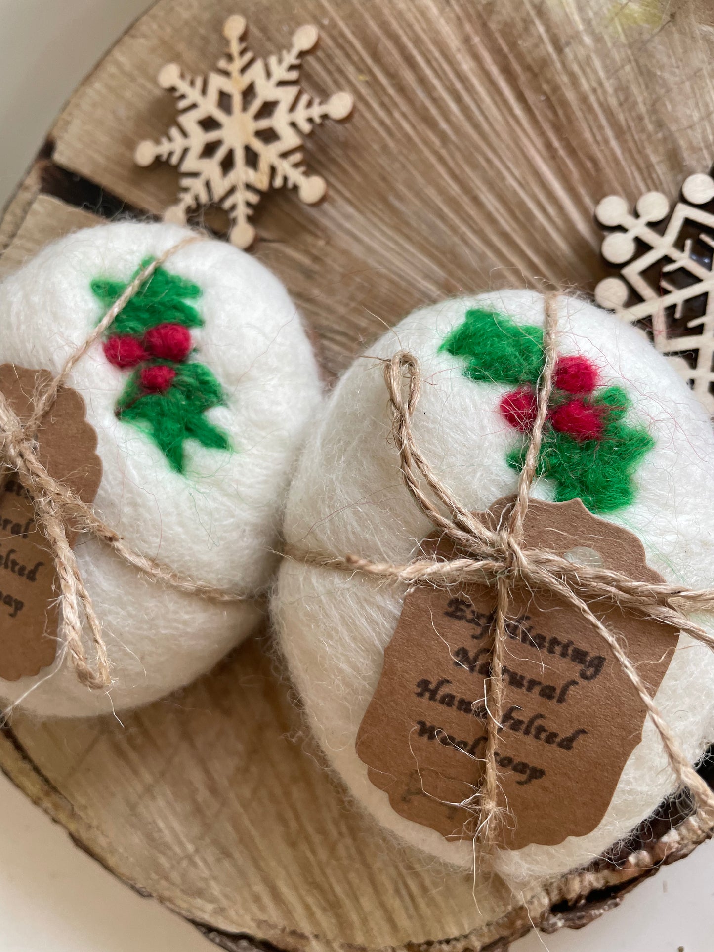 Felted Christmas soap