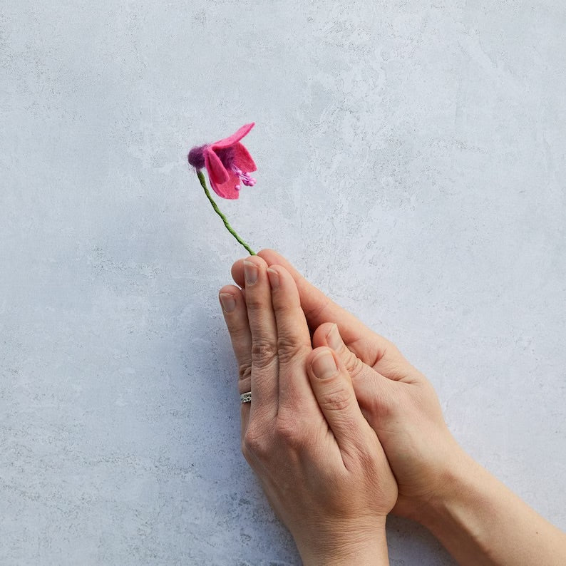 Felt fuchsia flower