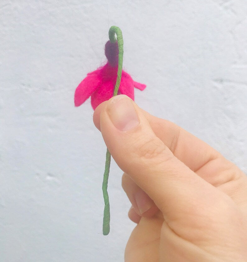 Felt fuchsia flower